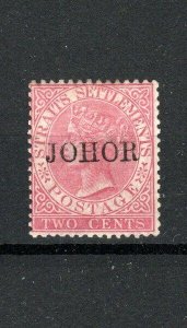 Malaysia - Johore 1888 2c Straits Settlements opt SG 14 MH