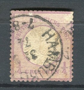 GERMANY; 1872 early classic Shield issue fine used Shade of 1/4g. value