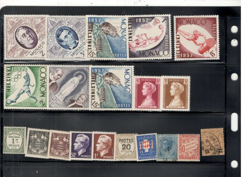 MONACO COLLECTION ON STOCK SHEET , MINT/USED