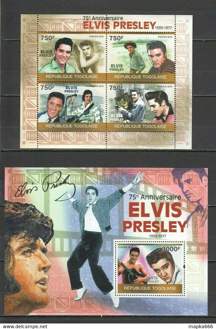 2010 Togo Famous People Music 75Th Anniversary Elvis Presley Bl+Kb