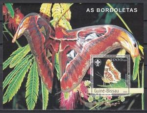 Guinea Bissau, Mi cat. 2488, BL429 A. Butterfly with Scout Logo s/sheet. ^
