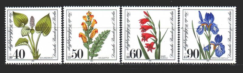 West Berlin. 1981. 650-53. Endangered plant species, flowers. MNH.