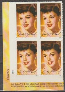 4077, PB of 4 L/L. Judy Garland MNH, .39 cent.