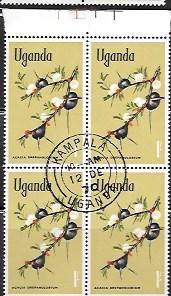 Uganda  Block of 4 - Flowers - Acacia #124