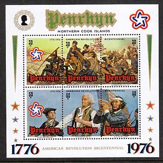 Penryhn U.S. Bicentennial 80d Souvenir Sheet MNH VF 