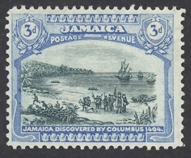 Jamaica Sc# 93 MH 1922 3p Columbus Landing