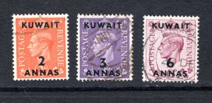 Kuwait #75, 77-78   F/VF, Used,  CV $4.75 .... 3340013