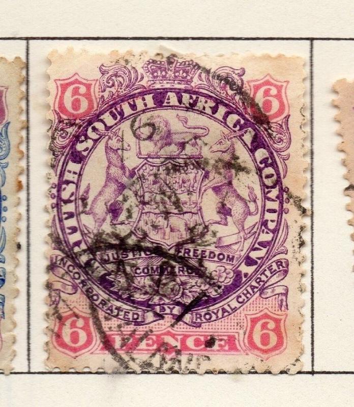 Rhodesia 1896 Early Issue Fine Used 6d. 264591