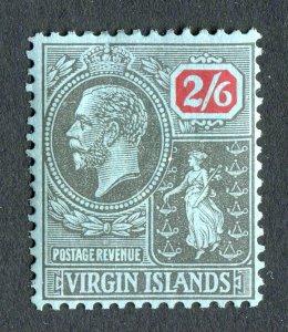 British Virgin Islands 1922 KGV. 2/6d black & red/blue. MSCA MLH. SG100.