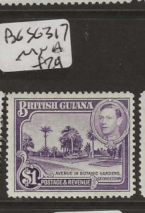 BRITISH GUIANA   KGVI $1.00  SG 317  MNH        P0919B H