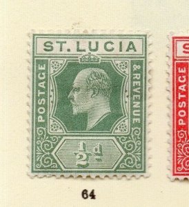 St Lucia 1904 Early Issue Fine Mint Hinged 1/2d. NW-160012