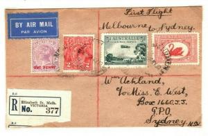 AUSTRALIA Air Mail First Flight Cover Melbourne Sydney 1930 {samwells} PA28