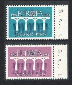 Iceland Europa CEPT 25th Anniversary 2v Right Margins 1984 MNH SG#643-644