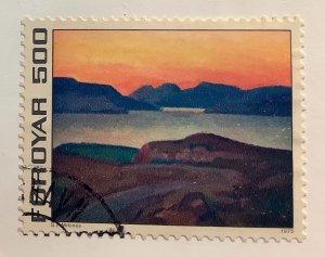 Faroe Islands 1975 Scott 20 used - 500o, Painting by Samuel Joensen-Mikines