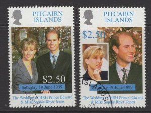 PITCAIRN ISLANDS SG553/4 1999 ROYAL WEDDING FINE USED