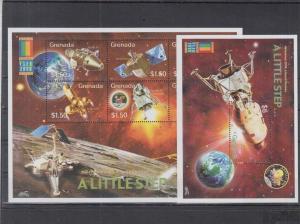 GRENADA 2 SHEETS SPACE A LITTLE STEP ODISSEY MILLENIUM 