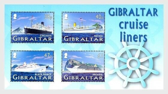 2005    GIBRALTAR  -  SG.MS1138  -  CRUISE SHIPS  -  MINI SHEET UNMOUNTED MINT