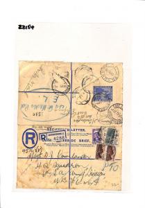 S.Africa WW2 MILITARY Jo'burg Registered Letter Forwarded Cover TANKS 1945 ZZ154