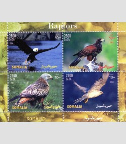 Somalia 2004 Raptors Birds of Prey Sheet (4) Perforated mnh.vf