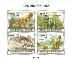 BURUNDI - 2023 - Dinosaurs - Perf 4v Sheet - Mint Never Hinged