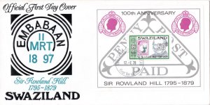 Swaziland - 1979 Sir Rowland Hill MS FDC SG MS326