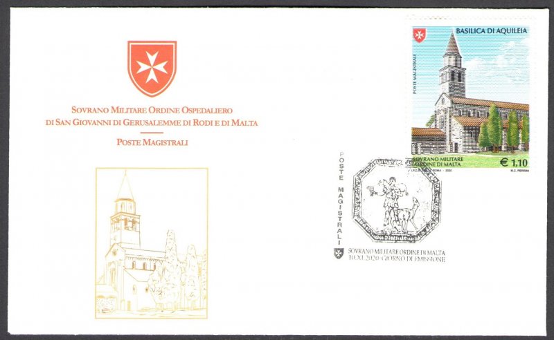 2020 Smom - Basilica of Aquileia - Joint Issue with Vatican - First Day Cover