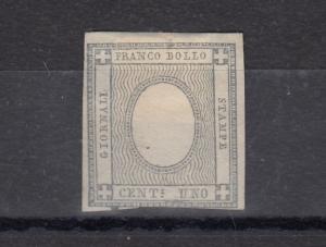 Italy States Naples 1861 1c SG9 Cat £425 MH Imperf  J3453