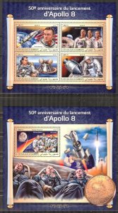 Djibouti 2018 Space Apollo 8 sheet + S/S MNH