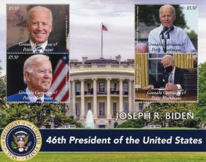 Grenadines Grenada 2021 MNH Joe Biden Stamps US Presidents Politicians 4v M/S