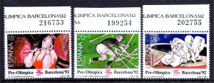 Spain 1990 Summer Olympics Complete Mint MNH Set SC B166-B168