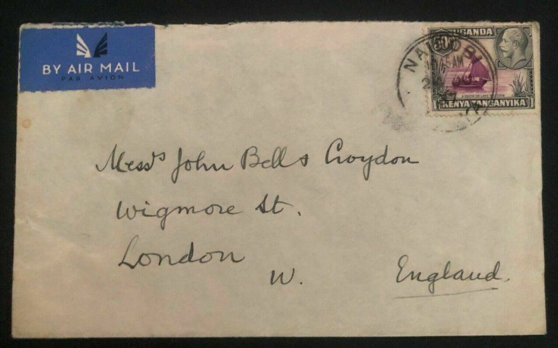 1937 Nairobi Kenya British KUT Crash Flight  Airmail Cover To London England