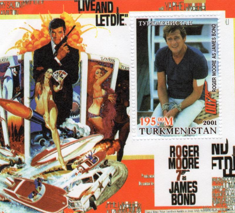 Turkmenistan 2001 JAMES BOND (Sir Roger Moore)  Icons 20th.Century S/S MNH