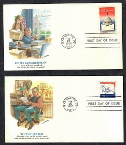 1809 - 1810 Letter Writing pair of Unaddressed Fleetwood FDCs