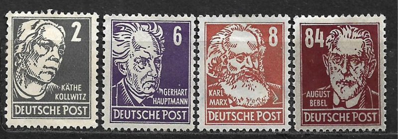 COLLECTION LOT OF 4 GERMANY EAST MH STAMPS 1953 CV + $72 2 SCAN