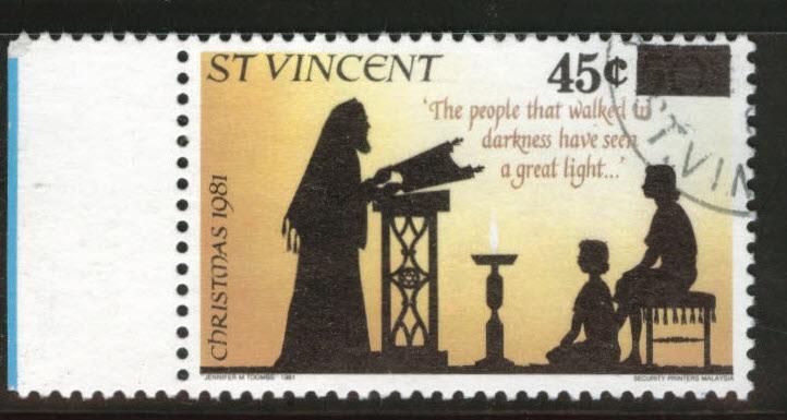 St Vincent Scott 675 Used CTO 1983 Surcharged stamp