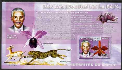 CONGO SHEET MNH MANDELA ORCHIDS NOBEL PRIZE