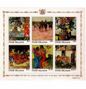 Cook Islands 1967 Sc 226a Minisheet Famous Gauguin Paintings Art Souvenir MNH