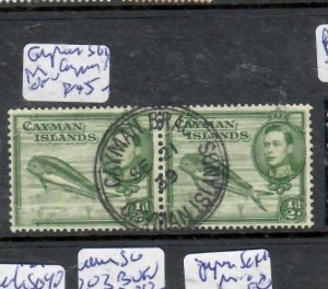 CAYMAN ISLANDS KGVI 1/2D FISH SG 116  PAIR CAYMAN BRAC CDS  VFU   P0314C H