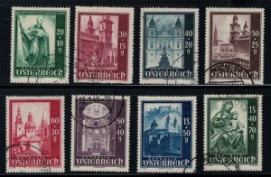 Austria 1948 Michel 885-892 Salzburg Cathedral Semi-Postals - Used