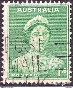 AUSTRALIA 1938 1d Emerald Green SG180 Used