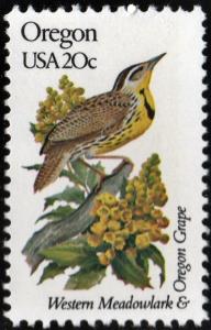 SC#1989 20¢ State Birds & Flowers: Oregon (1982) MNH