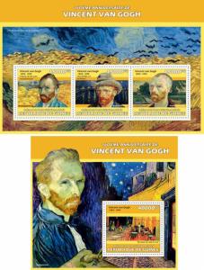 Vincent van Gogh Paintings Post-Impressionism Art Guinea MNH stamp set