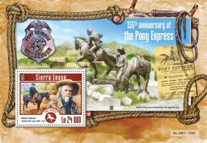 SIERRA LEONE - 2015 - Pony Express - Perf Souv Sheet -Mint Never Hinged