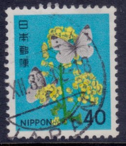 Japan, 1980, Small Cabbage Whites on Rape Blossom, 40y, used**