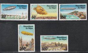Niger # C273-277, Zeppelins, Complete Set Used