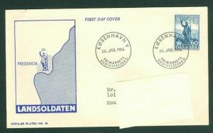 Denmark. FDC 1956 Cachet. Kingdom 100 Year 60 Ore. Adr: USA.