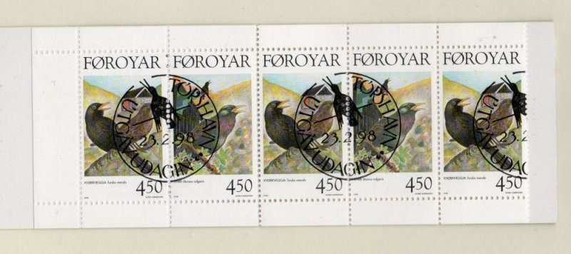 Faroe Islands Sc 331a 1998 Bird stamp booklet pane in booklet used