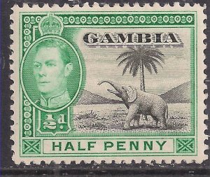 Gambia 1938 KGV1 1/2d Pictorial Elephant MM SG 150 ( H1333 )