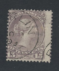 Canada Large Queen Used Stamps #29b-15c F Jumbo on Right Guide Value = $80.00