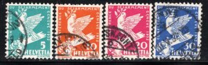 Switzerland Scott # 210 - 213, used